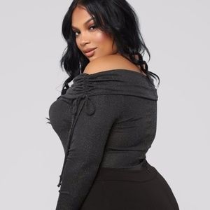 Fashion Nova Sparkle Thong Body Suit NWT 1X